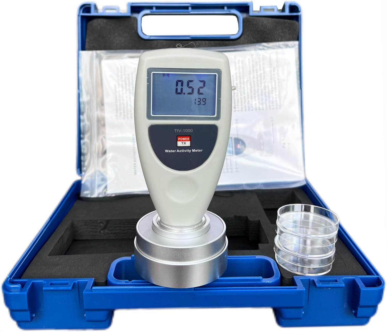 Water Activity Monitor Handheld Water Activity Tester with Accuracy ±0.02aw Resolution ±0.01aw 3 Bit Humidity Aw 3 Bit Temperature Display Under Voltage Alarm Indication Function