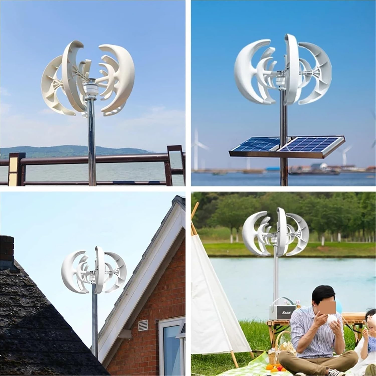 Wind Generator, 24V 12V Vertical Wind Household Low Noise and Efficient Solar System,Wind Turbine(12V)