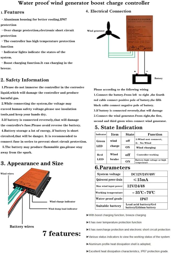 10A-40A MPPT Charge Controller, 12000W Wind Solar Power MPPT Regulator for Wind Turbine Generator Charging Batteries(12V 24V 48V)