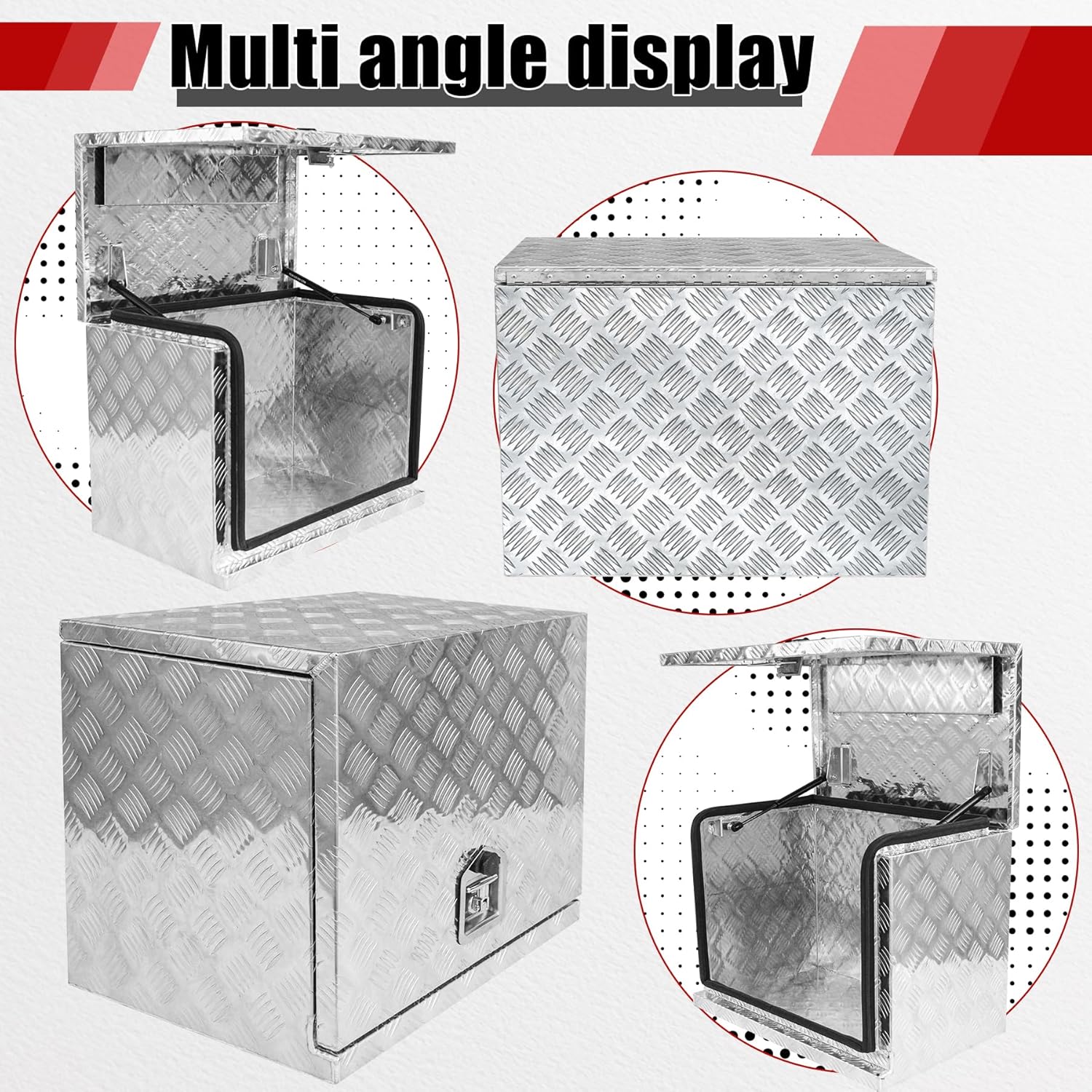 29.5x19.7x23.6 Inch Aluminium Generator Toolbox Heavy Duty Generator Storage Box Fully Sealed with Lock and Keys suitable for RV Garage