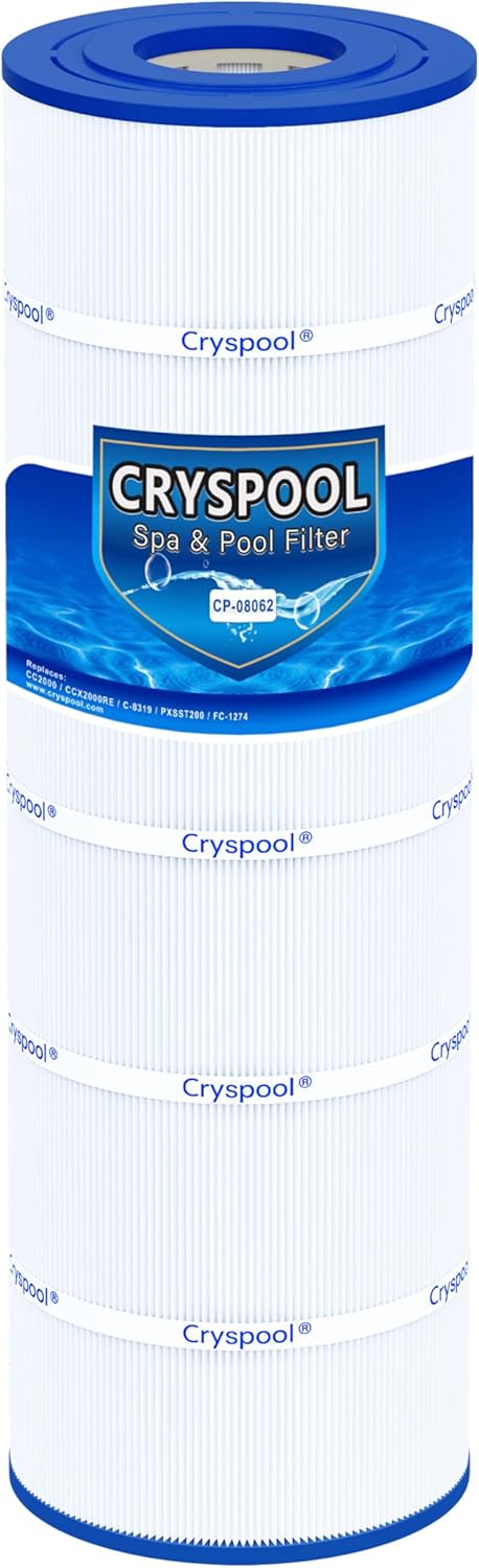 Cryspool® 08062 Filter Compatible with CC2000, CCX2000RE, PXSST200, C-8319, FC-1274, 200 Sq. Ft Pool Filter Cartridge, 1 Pack
