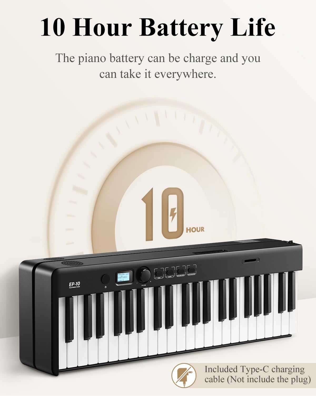 Eastar EP-10 Beginner Foldable Digital Piano 88 Key Full Size Semi Weighted Keyboard, Bluetooth Portable Electric Piano with Piano Bag