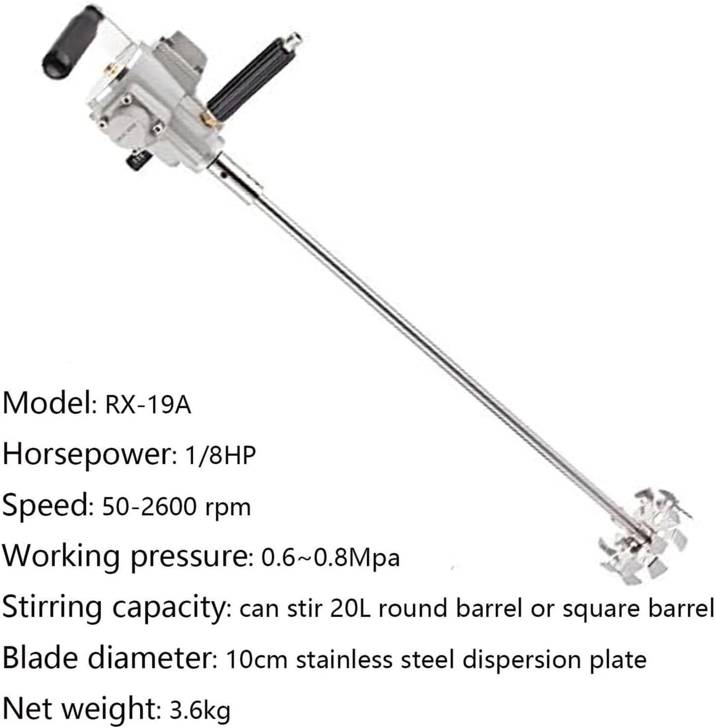 Handheld Mixer Drum Mixer, Pneumatic Paint Mixer Stirrer, Paint Stirring Machine Agitator Paint Mix Tool, for Ink dye Mixing Machine