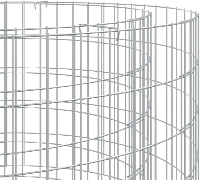 Gabion Fire Pit, Round Outdoor Galvanized Iron for Patio Grilling, Durable Wood Burning Stone Cage