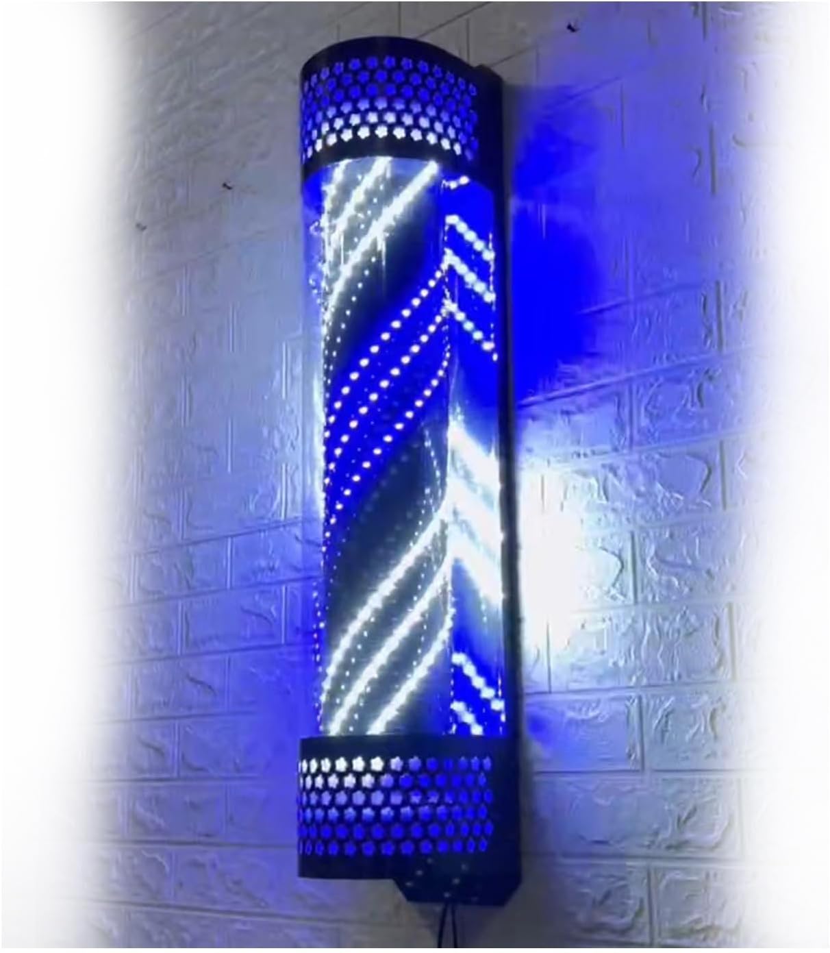 35.4 Colorful Rotating LED Salon Light, Barber Pole,Barber Poles Outdoor,Barber Shop Signs Pole Rotating Illuminated Light Hair Salon Shop Beauty Sign,Wall-Mounted,Outdoor rain-Proof…