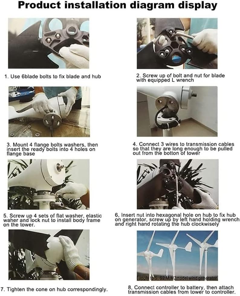 Wind Turbine 12V 24V Wind Turbine Generator Kit 5 Blades Wind Generator Windmill Generator with Controller for Home Use