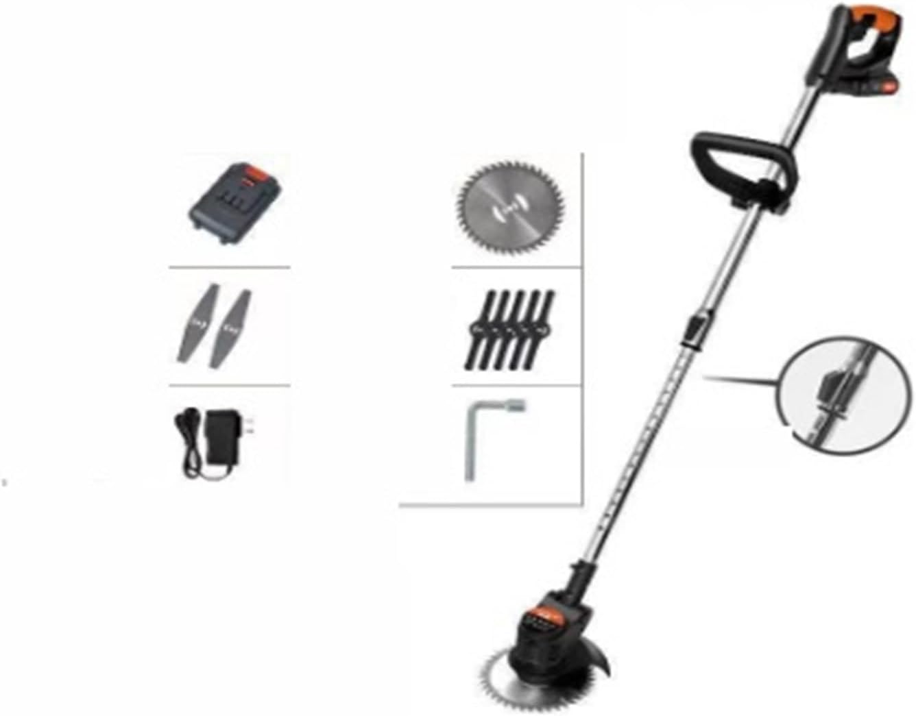 Cordless Electric Lawn Trimmer, Electric Mower Lithium Mower Multifunctional Small Household Handheld Lithium Mower Rechargeable Weeding Artifact Lightweight Low Noise Easy to use (36tv Mo