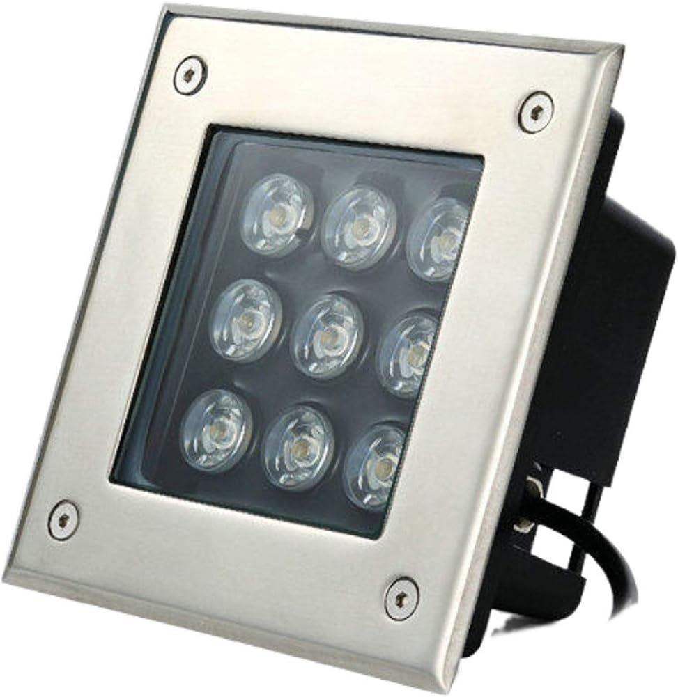 Underground Light LED Square Outdoor Floor Recessed Spotlight Path Light Stainless Steel IP67 Waterproof Used for Sidewalks, Squares(Warm White,36W)