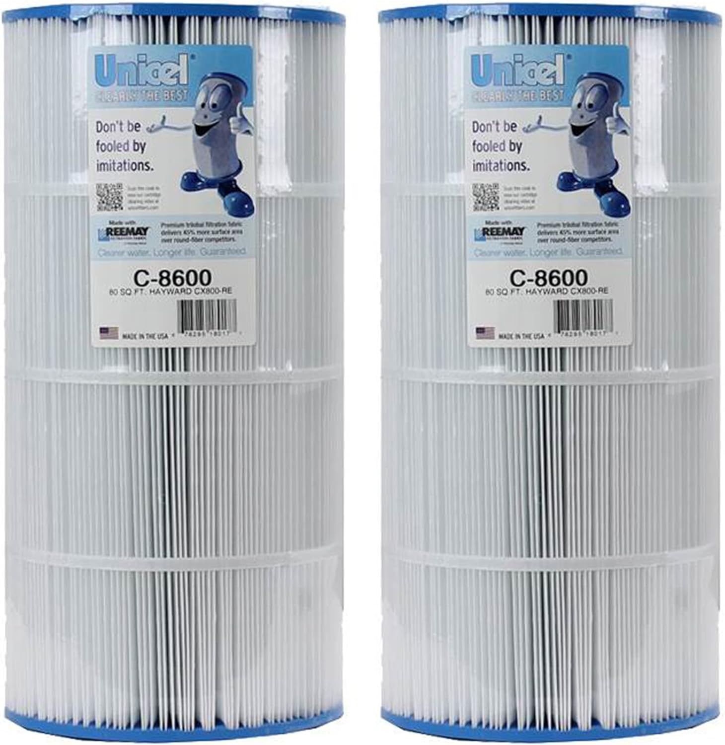 Unicel C-8600 75 Square Foot Media Replacement Pool Hot Tub Spa Filter Cartridge with 153 Pleats (2 Pack)