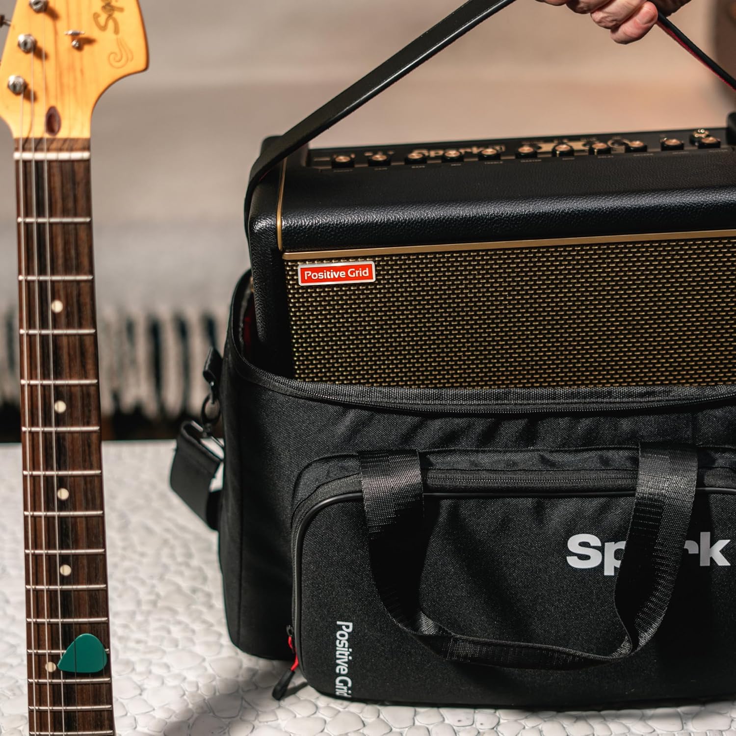 Positive Grid Spark 2 + Carry Bag Bundle – 50W Smart Guitar Practice Amp & Bluetooth Speaker with Built-in Looper, AI Features & Smart App for Electric, Acoustic, & Bass Guitar