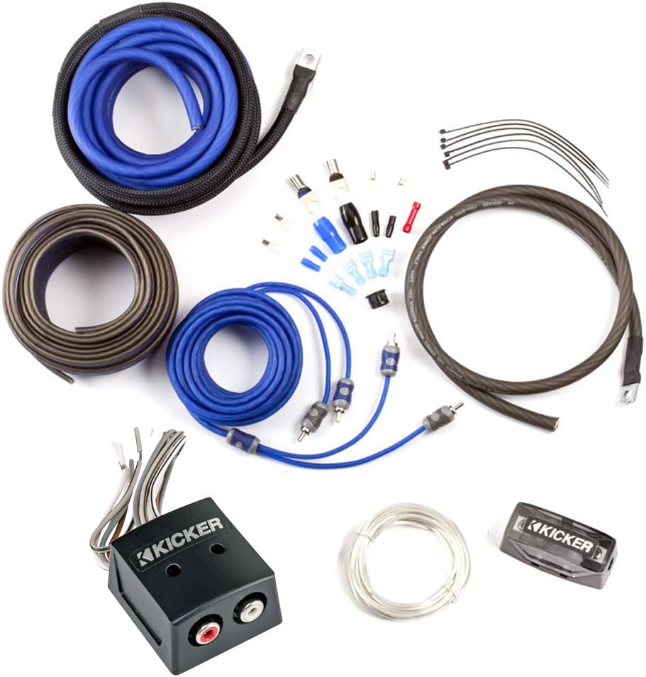 Kicker CK4 4-Gauge Amplifier Kit with KISLOC Line Output Converter for Factory Radio Integration
