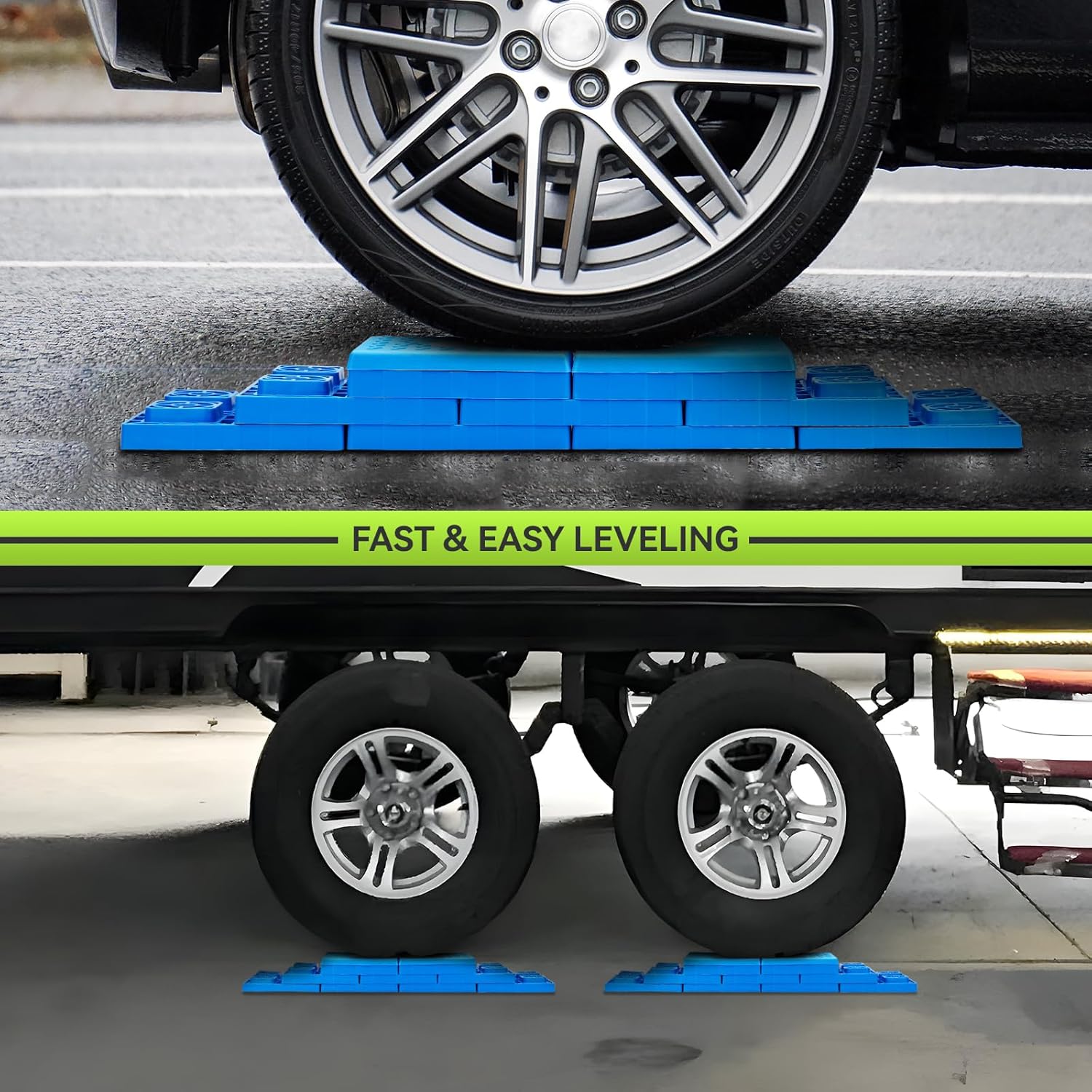 RVMATE RV Leveling Blocks 12 Pack &50 Amp 25 Feet RV/EV Extension Cord