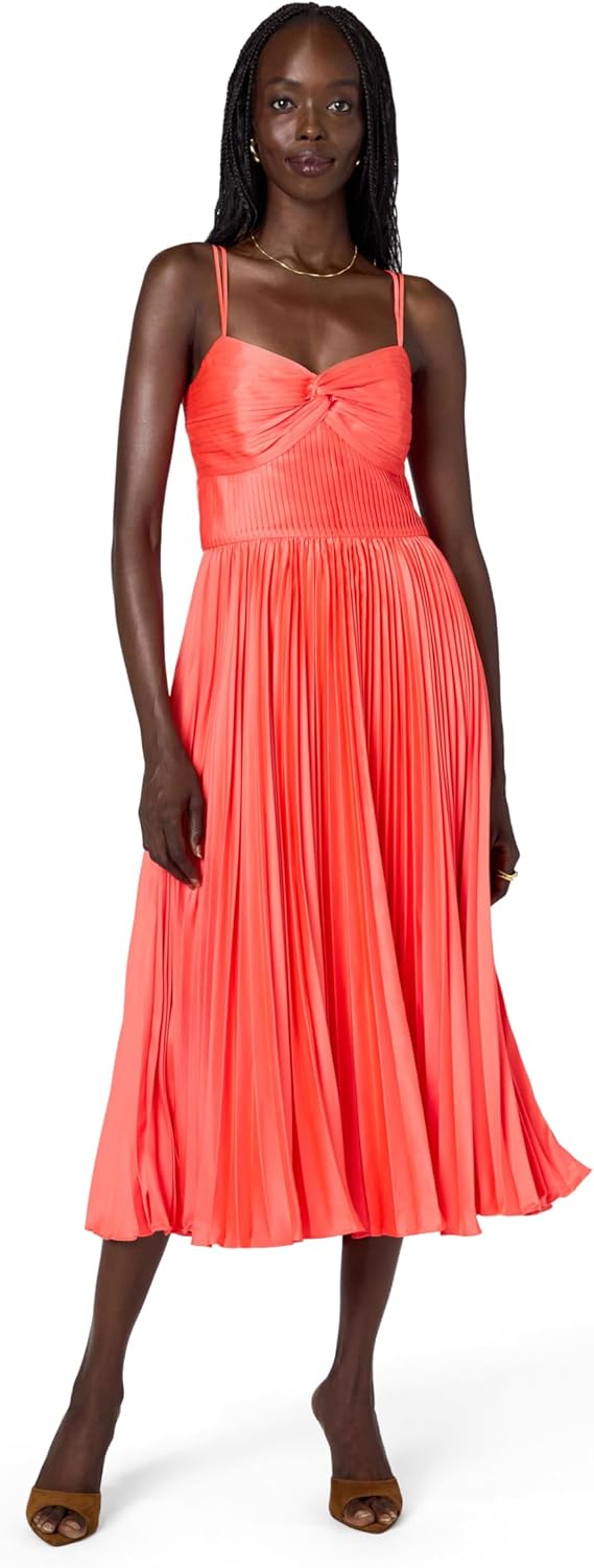 Amur Womens Krisley Pleated Midi Dress