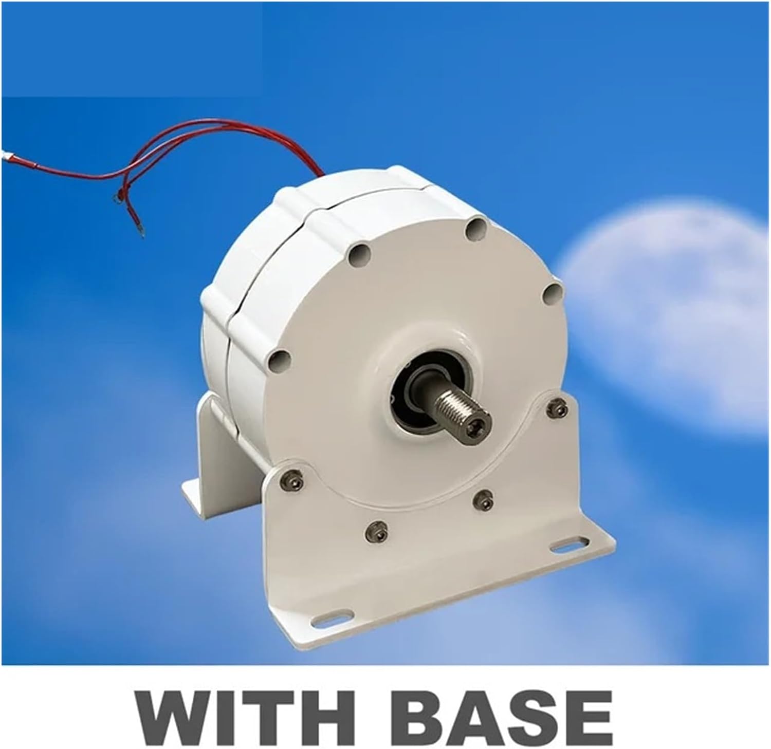 2000W Wind Turbine Generator 12V 24V 48V Low RPM Power Magnetic Water Turbine Hydro tor Low Starting Speed for Home(with Base,Double Shaft_24V)