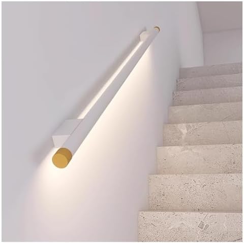LED Stair Lights with Sensor - Wall-Mounted Indoor/Outdoor Aluminum Alloy Illumination for Stairs & Decks, 100cm Black Handrail, Safety Light for Home & Garden