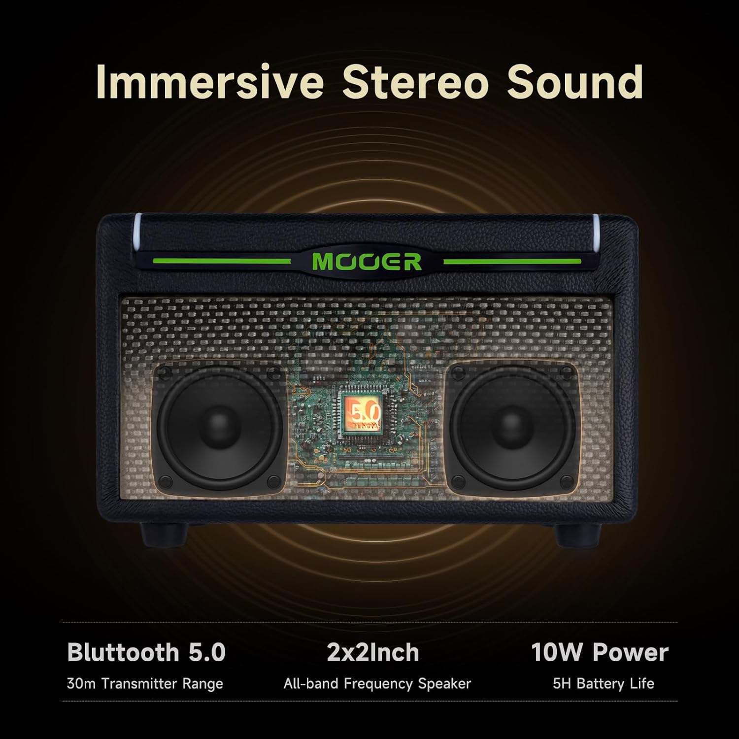 MOOER Air P05 Guitar Wireless System Plug into The SD10i Stereo Intelligent Amp, Practice with Multi Effects, Looper Drum Machine