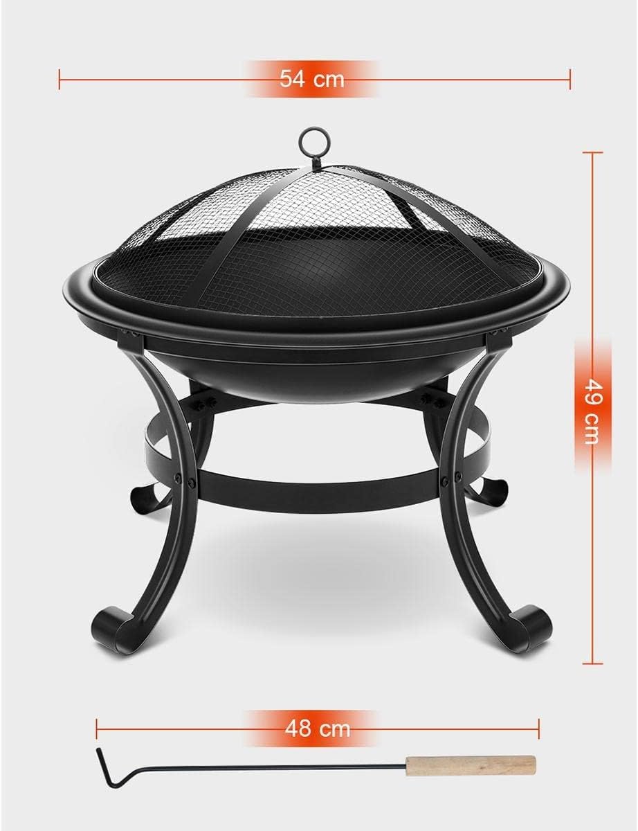 Outdoor Party BBQ Fire Pit Wood Burning Steel BBQ Grill Firepit Bowl Fireplace for Backyard Camping Picnic Grill Barbecue Rack