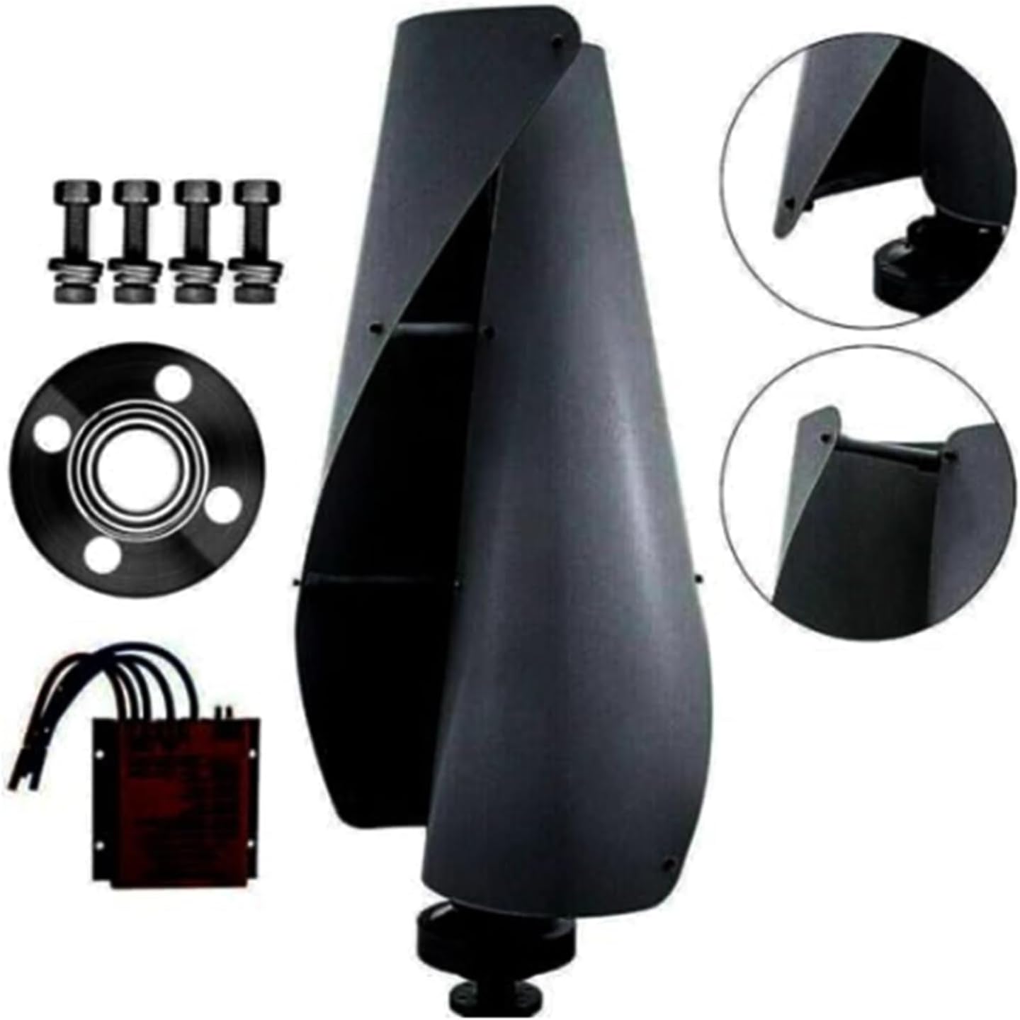 12V-220V,Compact Vertical Wind Turbine 12000W, with Charge Controller Breeze Start Low Vibration, Aluminum Alloy Body for RV/Cabin/Outdoor Use