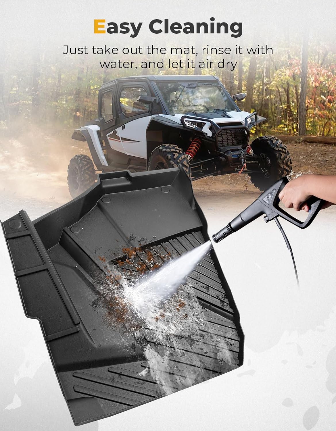 KEMIMOTO 2024/2025+ XP 1000 TPE Floor Mats Compatible with 2024/2025+ Polaris RZR XP 1000/4 1000 Non-Slip Front Row Floor Accessories 2PCS All-Weather Protection Slush Mats Liners