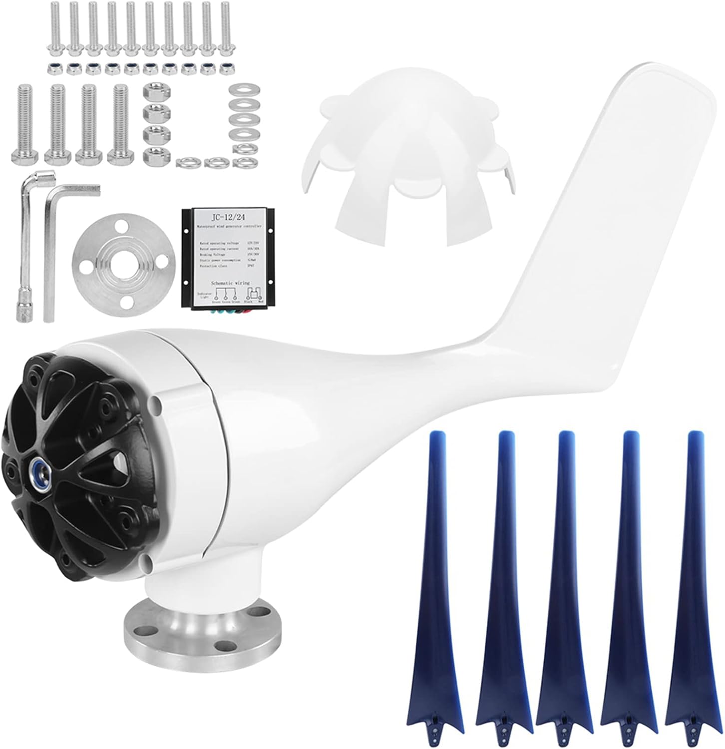 Fafeicy Windmill Generator 5 Blade Small Wind Turbines Kit Industrial Energy Equipment 800W for Lithium Batteries (24V)