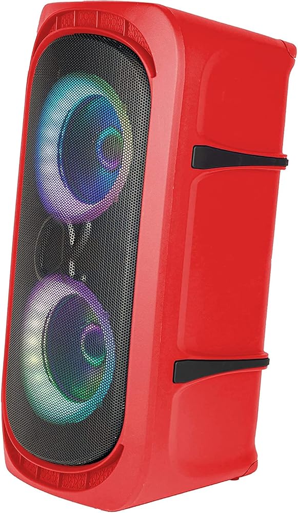 Alphasonik Reaktor One Portable Party Speaker Box High Power Alpha Bass Technology Wireless Bluetooth Mic and Guitar Inputs Phone Charger USB Player AUX App Control Long Lasting Battery up to 18 Hours