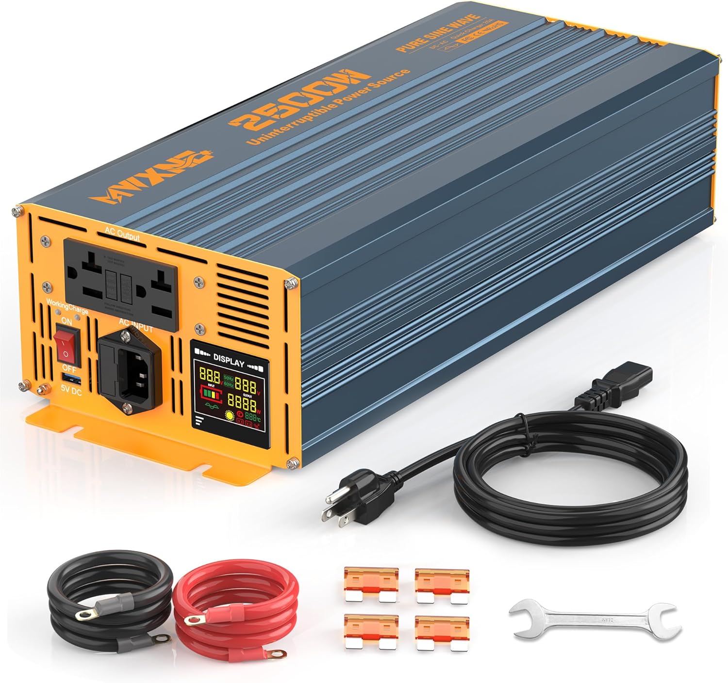 2500W Sump Pump Backup Battery System with Pure Sine Wave Inverter, Auto Switching for Grid and Battery for Emergency and Power Outage