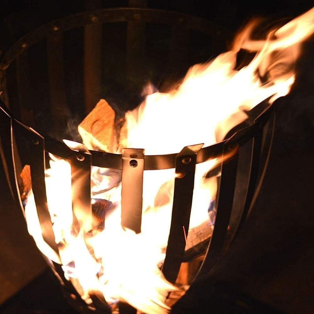 Wood Burning Stoves with Hook, Black Tall Metal Outdoor Fire Pits, for Patio Garden Camping Beach Picnic, 18x24.4 Inch