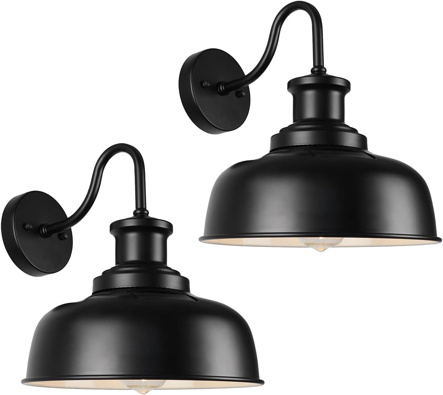 Solar Barn Lights for Outside, Outdoor Wall Lights Solar Powered, Farmhouse Exterior Wall Sconces, Industrial Exterior Lighting Fixture, Rustic Lantern for Garage, Barn, Shed,RZSR007-2