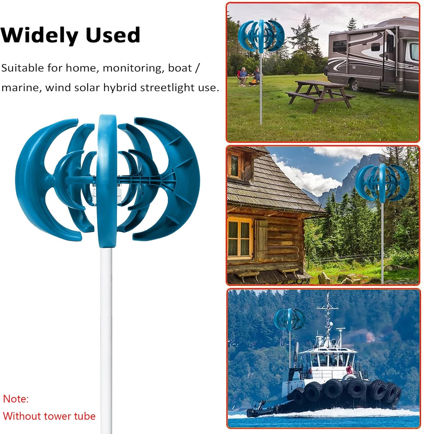 10,000W Wind Turbine Generator - 5 Blades, Auto Wind Direction Control, 12V Renewable Energy for Home, Street Lighting, Boats & Terraces - Efficient Blue Energy Solution