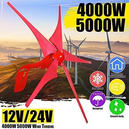 4000W/5000W 12V 24V Wind Generator Wind Power Turbines 5 Wind Blade Windmill Energy Generator Free Charge Controller Gift Set