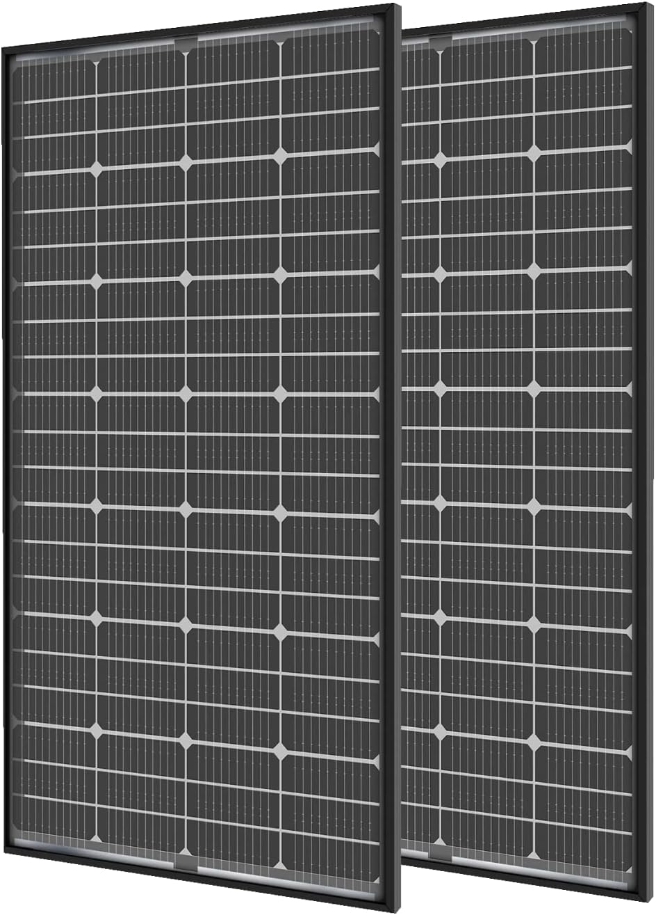 JJN Bifacial 400 Watt Solar Panels 12V 10BB Monocrystalline Solar Panel High Efficiency Solar Module for RV Home Farm Trailer Camper Marine Off Grid System(2 PCS 200 Watt)