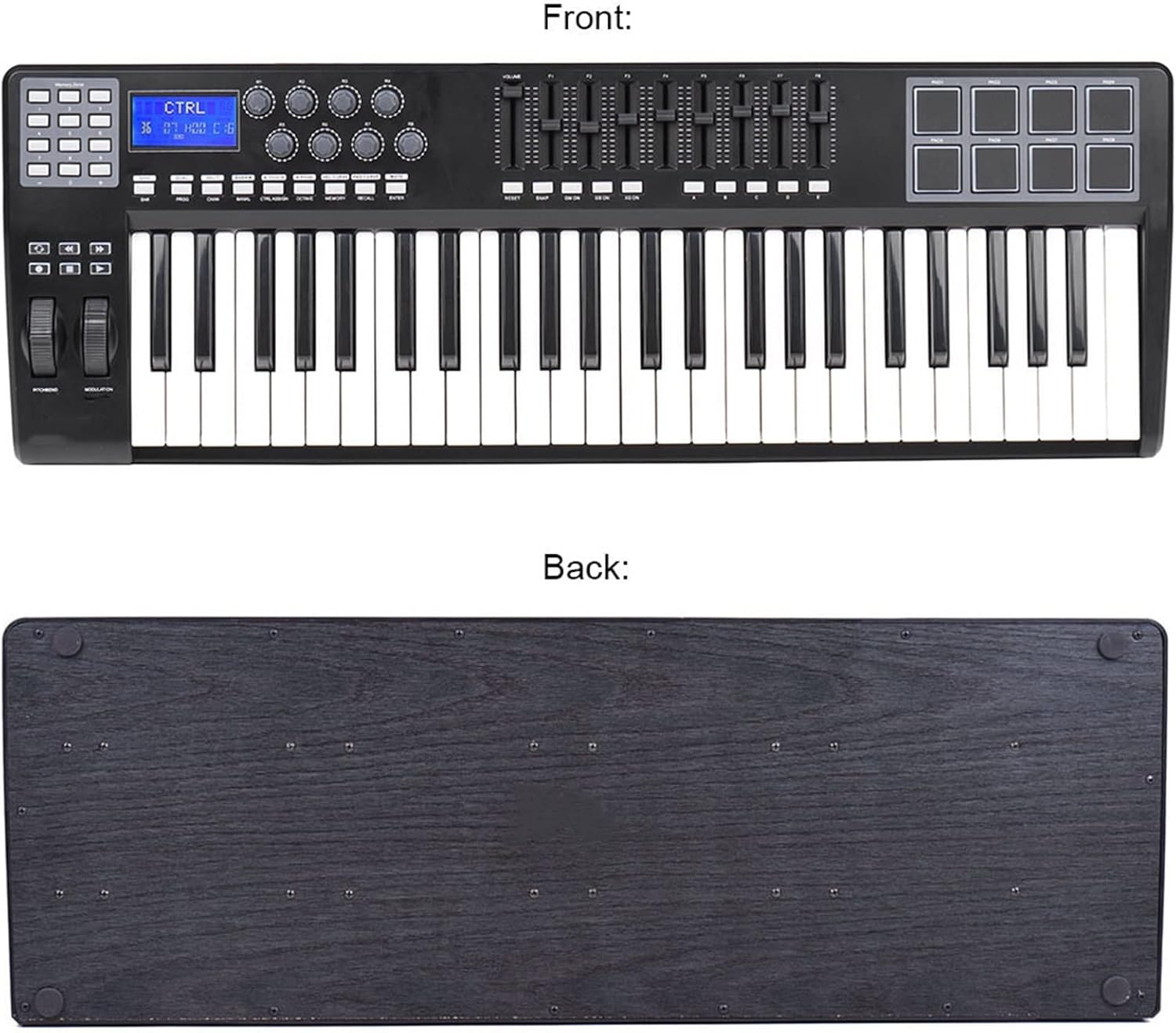 Keyboard Piano 49 Portable 49-Key USB MIDI Keyboard Controller 8 RGB Colorful Backlit Trigger Pads with USB