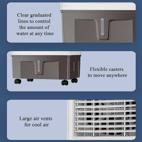 Portable Air Conditioner, Oscillating Tower Fan with Remote, Evaporative Air Cooler with 3 Wind Speeds, Cooling Fan Air Conditioner for Room Office(B)