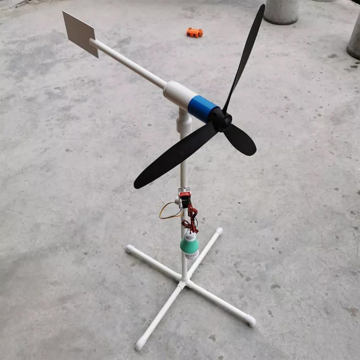25W DIY Wind Generator Windmill 3 Blades Small Wind Turbine 5-20V DIY Assembly Kit Generator Model with LED Lights and Light String(20m Light String)