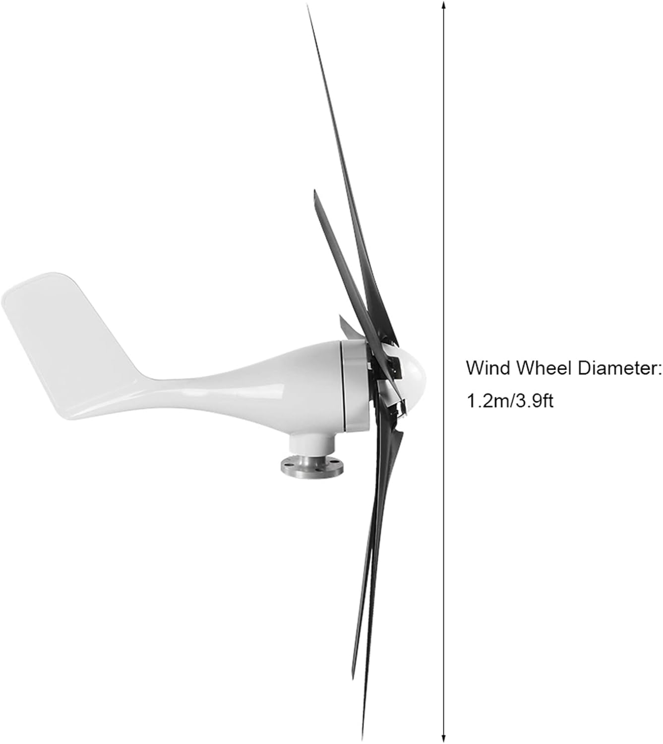 800W Windmill Generator, 5 Blade Small Wind Turbines Kit Industrial Energy Equipment (Black 12V)