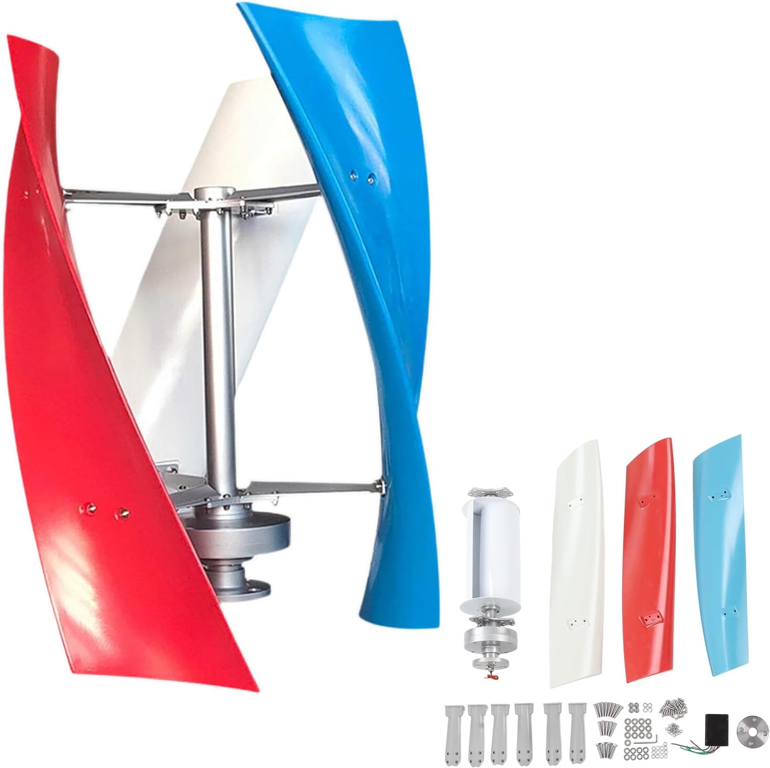 3000W Vertical Axis Wind Turbine Generator Kit - 12V/24V Maglev Windmill with MPPT Controller for Efficient Home Renewable Energy Solutions, Eco-Friendly Wind Power System