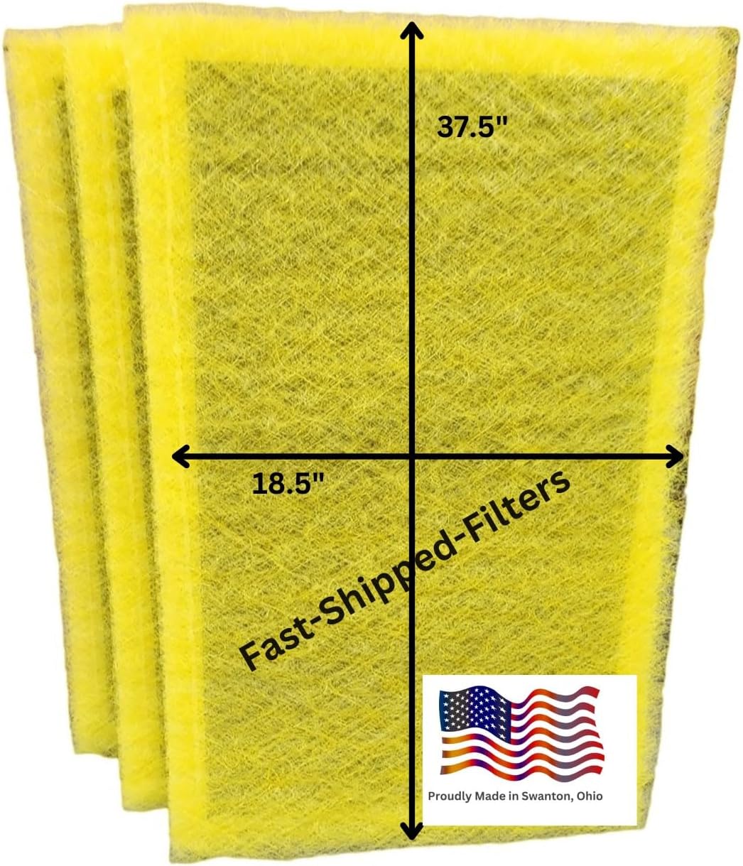 Fast-Shipped-Filters 3 Pack 20x40 Replacement Filter Pads Compatible with Pristine Air Cleaner 20x40 Refill Yellow