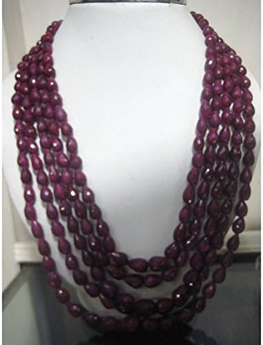 13 inch natural beads strand of 6x8-10x15mm faceted drop ruby gemstone briolletes beads for DIY jewelry - necklace, bracelet, earring, ring.