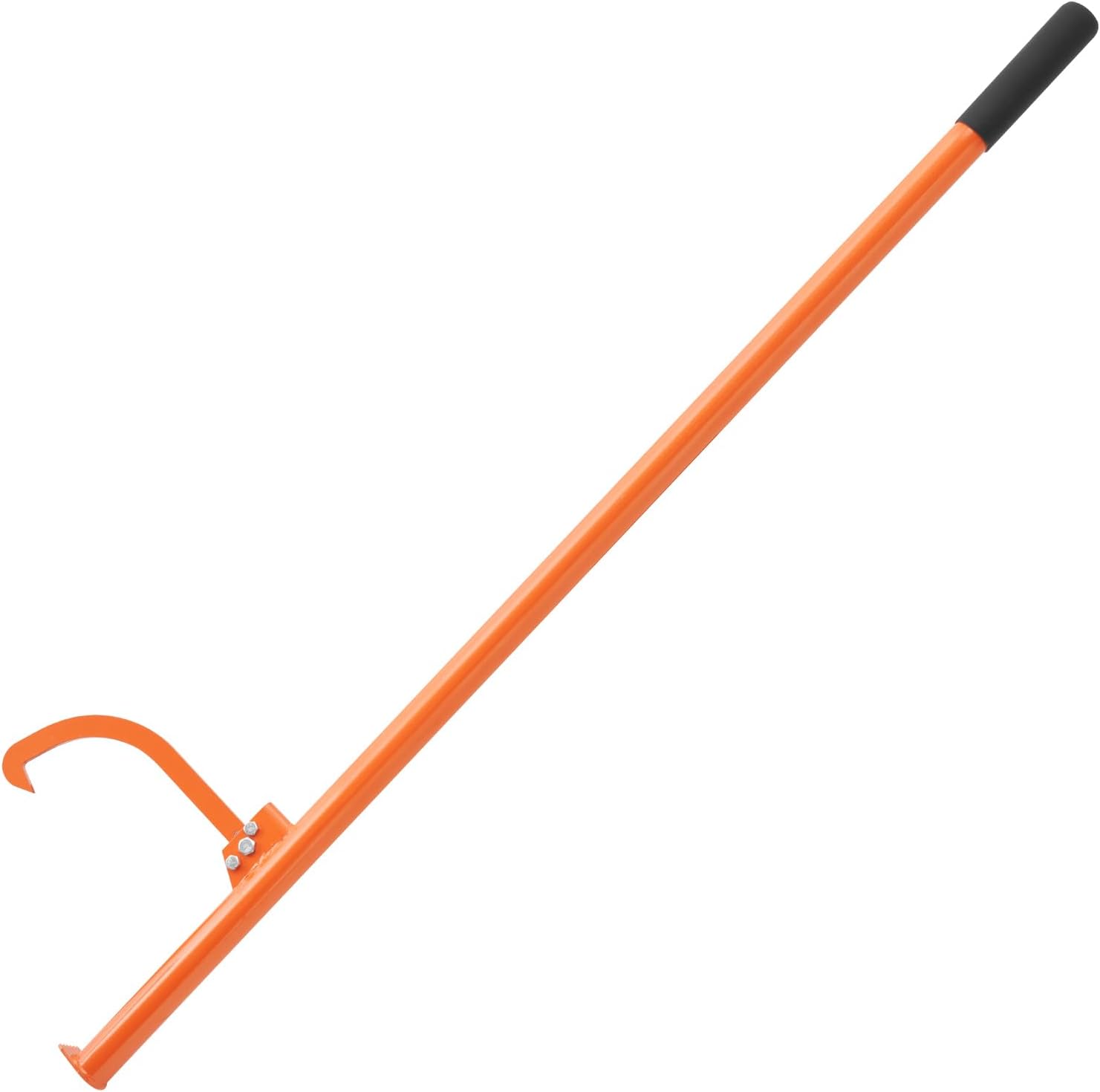 VEVOR 59'' Felled Cant Hook Logging Tool, Adjustable Heavy Duty Steel Log Roller, Log Lifter Timber Jack with Rubber Grip, Forestry Logging Tools for Lifting and Handling Logs up to 32