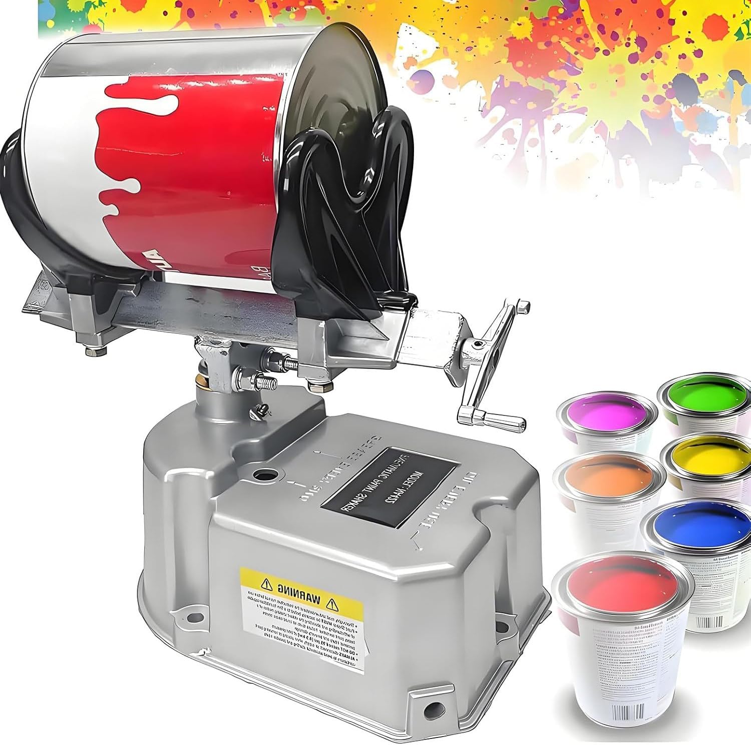 Pneumatic Paint Shaker Mixer, Pneumatic Oscillation Machine, 1-5L Paint Shaker Mixer with Adjustable Clamp, 15min/Bucket, 0-500rpm, Pneumatic Paint Shaker for Paint, Watercolor, Nail Polish