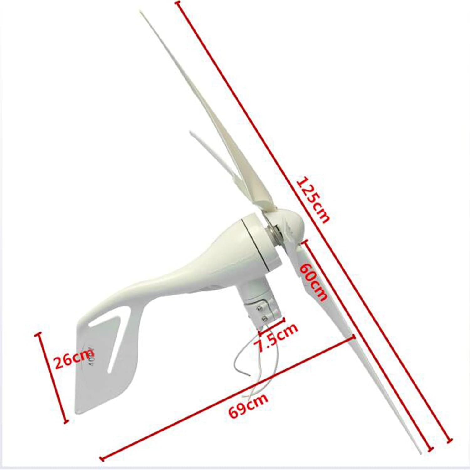 12V/24V/48V DC Windmill Power Generator Kit, 3000W 5-Blade Automatically Adjust The Windward, 3 Phase AC Permanent Magnet Generator Kit with Controller(White)