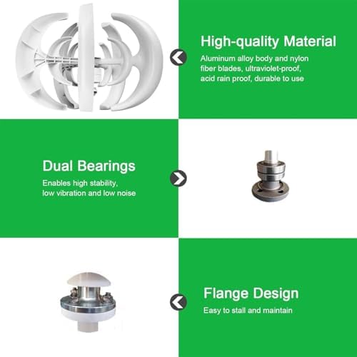 2000W Wind Turbine Generator Kit for Home Use - Horizontal & Vertical Blades with Controller - Efficient Renewable Energy Solution for Electricity Production