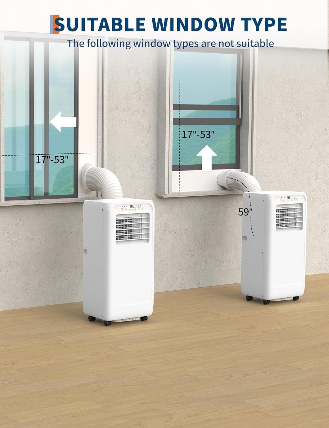 8000 BTU Portable Air Conditioner, Cools Up to 350 Sq. Ft, 3-In-1 Room Air Conditioner With Dehumidifier & Fan, Sleep Mode, Easy Install Kit for Home