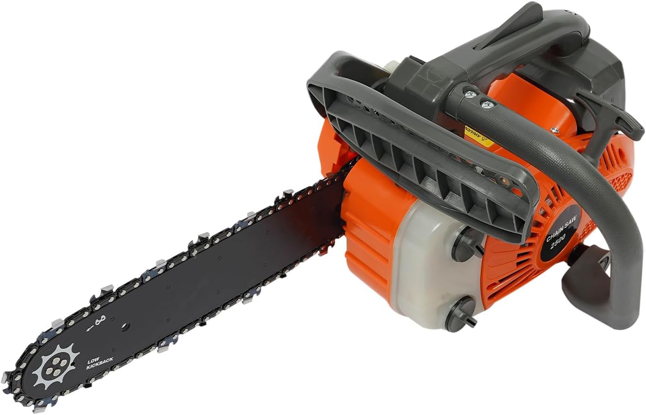 12'' Top Handle Gas Chainsaw, 25.4CC 2-Stroke Engine Manual Start Gasoline Chainsaw, 900W Portable Cordless Handheld Petrol Gas Powered Little Saw Lightweight for Trees Wood Cutting