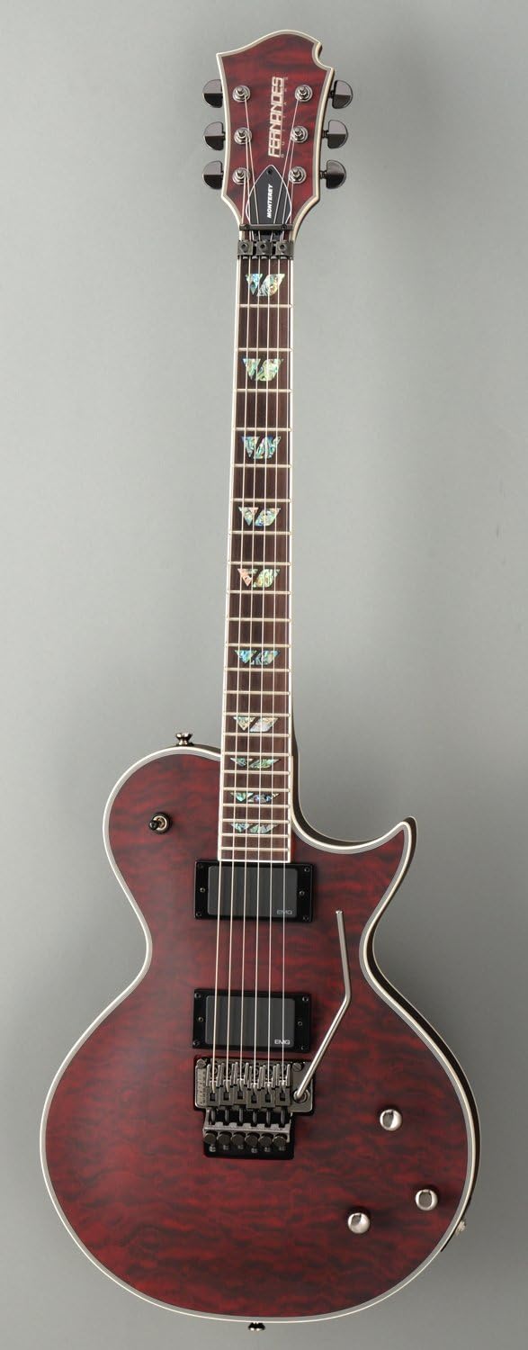 Fernandes Monterey Deluxe Tremolo Electric Guitar _ Wine Red Satin