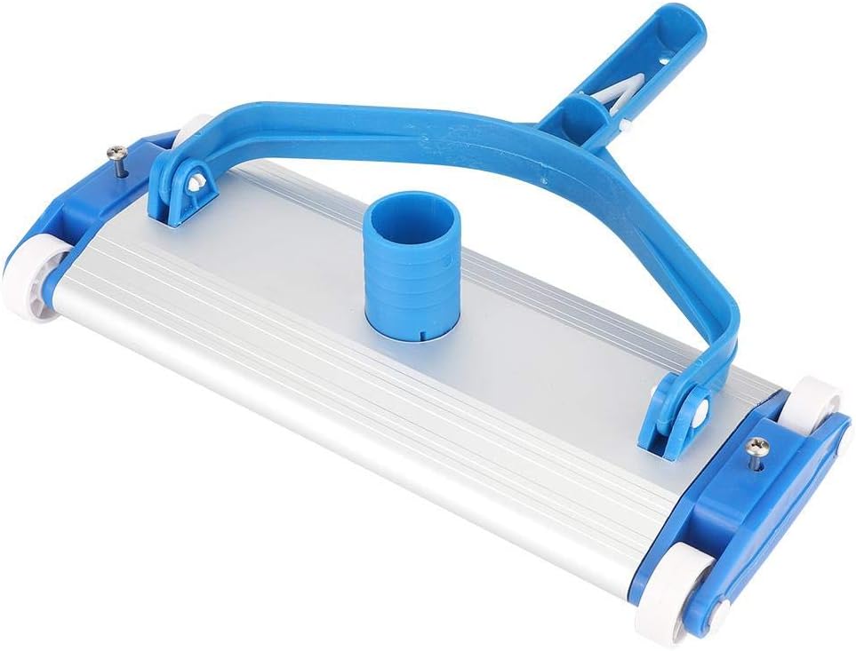 Qinlorgo Clasp Design Durable with Rolling Wheel Pool Vacuum Head Brush, Aluminum Alloy Cleaner Suction Head, Pond Household Pool Equipment