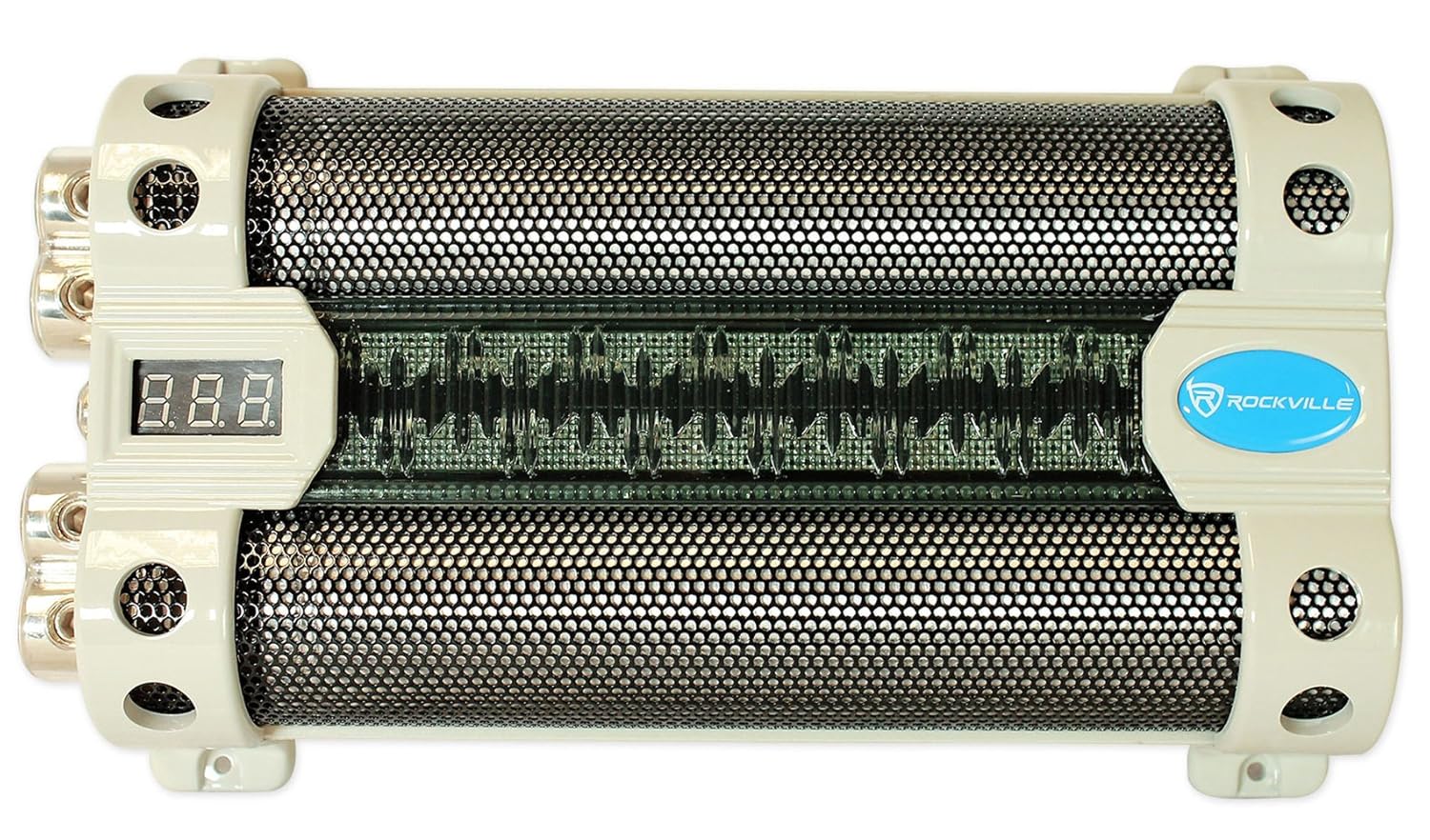 Rockville RFC50F Bundle: 50 Farad car Audio Power Capacitor with Blue Voltage Display, RWK0CU 0 Gauge OFC Amplifier Wiring Installation kit with ANL Fuse Holder, 2-Items