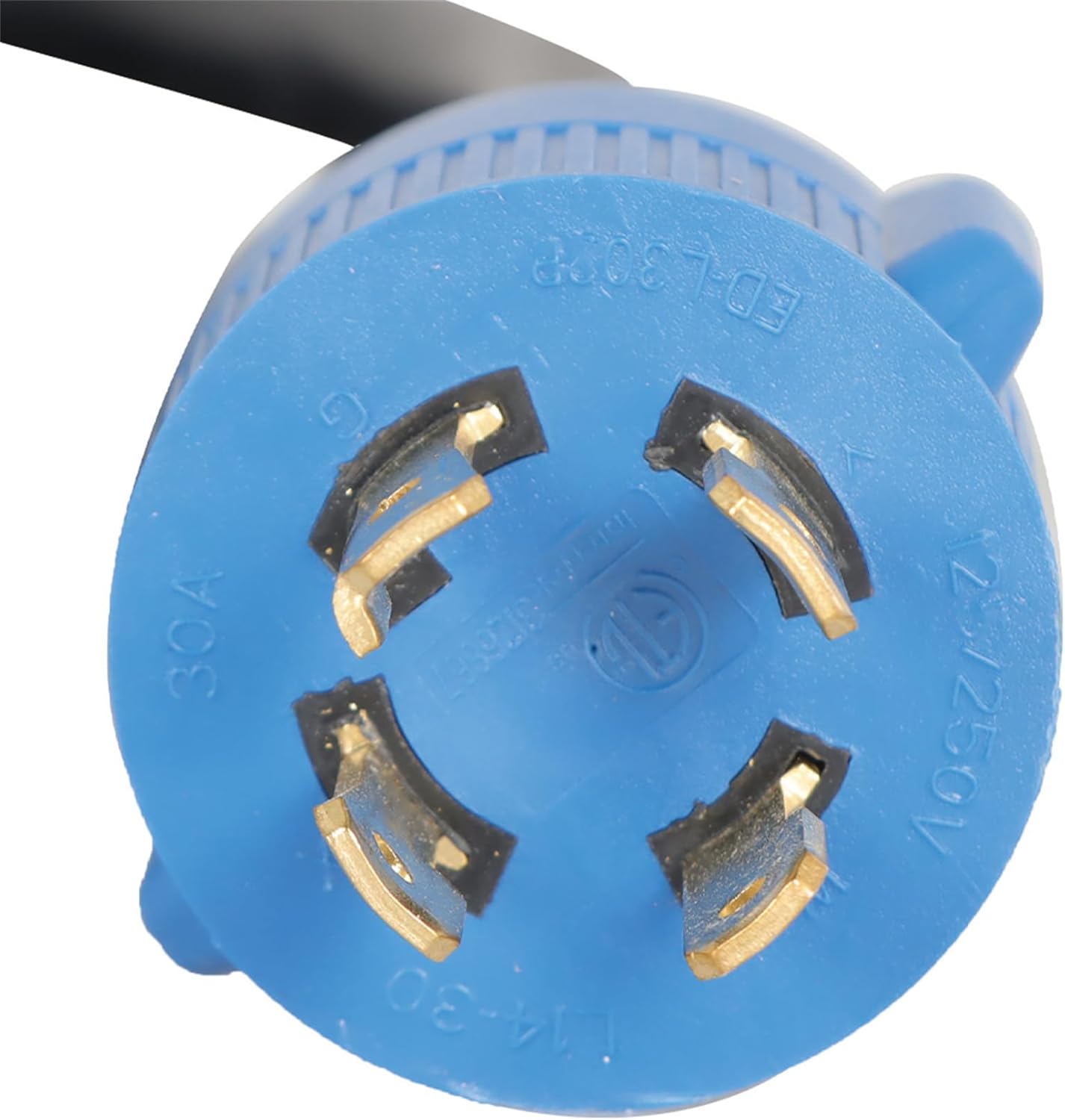 labwork 75FT 30Amp Generator Extension Cable Blue Connector Black Wire Power Input Box L14-30P to L14-30R