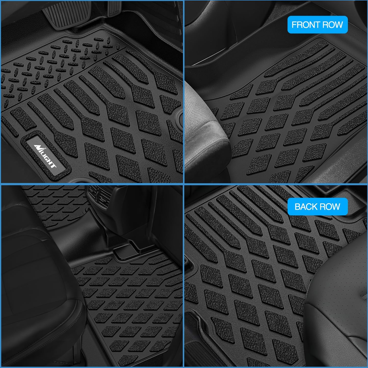 Nilight TPE Floor Mats for Cadillac CT5 2019 2020 2021 2022 2023 2024 All Weather Custom Fit Heavy Duty Floor Liners