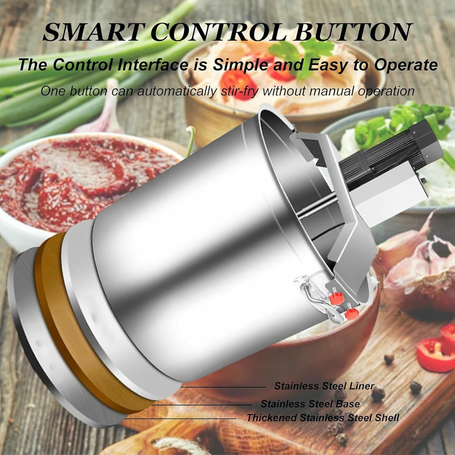 Commercial Food Stirrer Pot, Stainless Steel Automatic Mixer Machine for Making Jam/Sauce/Filling